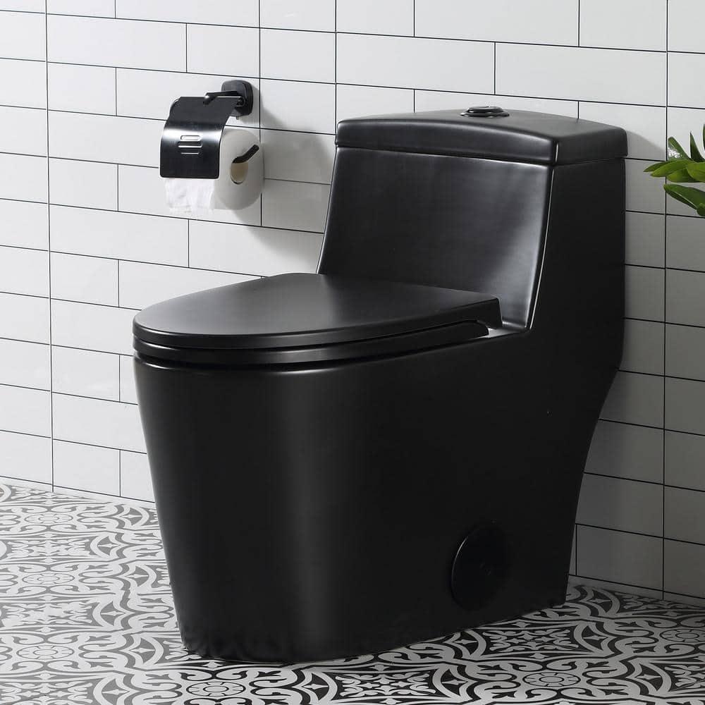 Greta Tornado Powerful Flush One-Piece Toilet, 1.28 GPF Elongated Floor Mounted