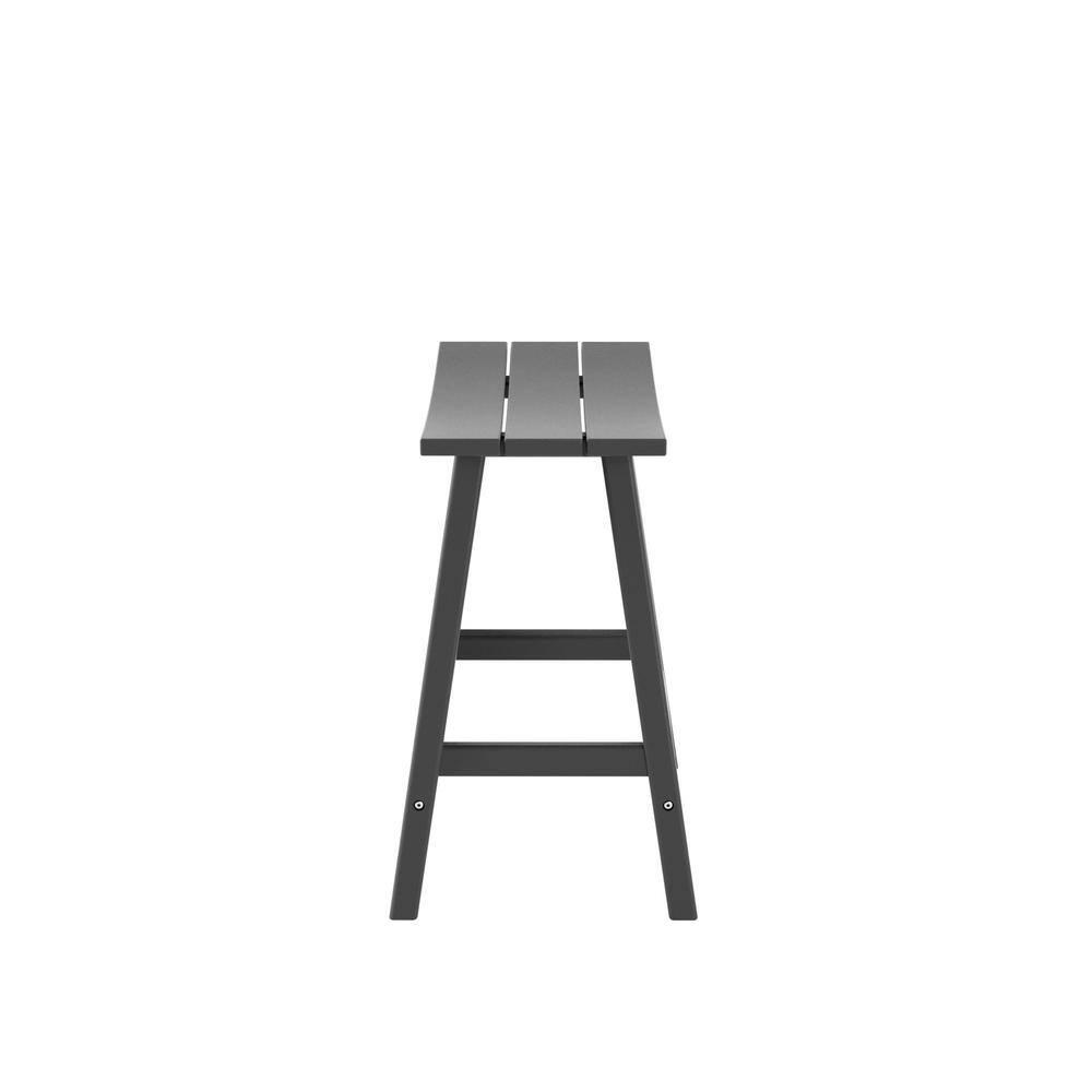 Polytrends Laguna Hdpe All Weather Outdoor Patio 24" Saddle Seat Counter Stool (Set Of 2) Gray