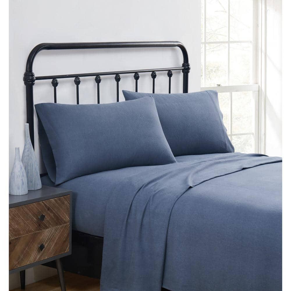Truly Soft Solid Blue Flannel Sheet Set