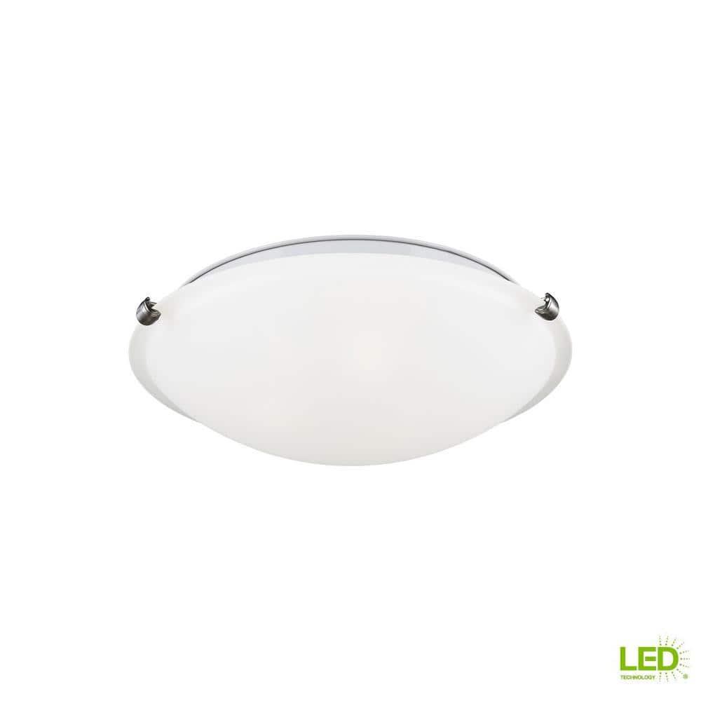 Clip Ceiling Flush Mount Collection 14-Watt Brushed Nickel Integrated LED Flush Mount