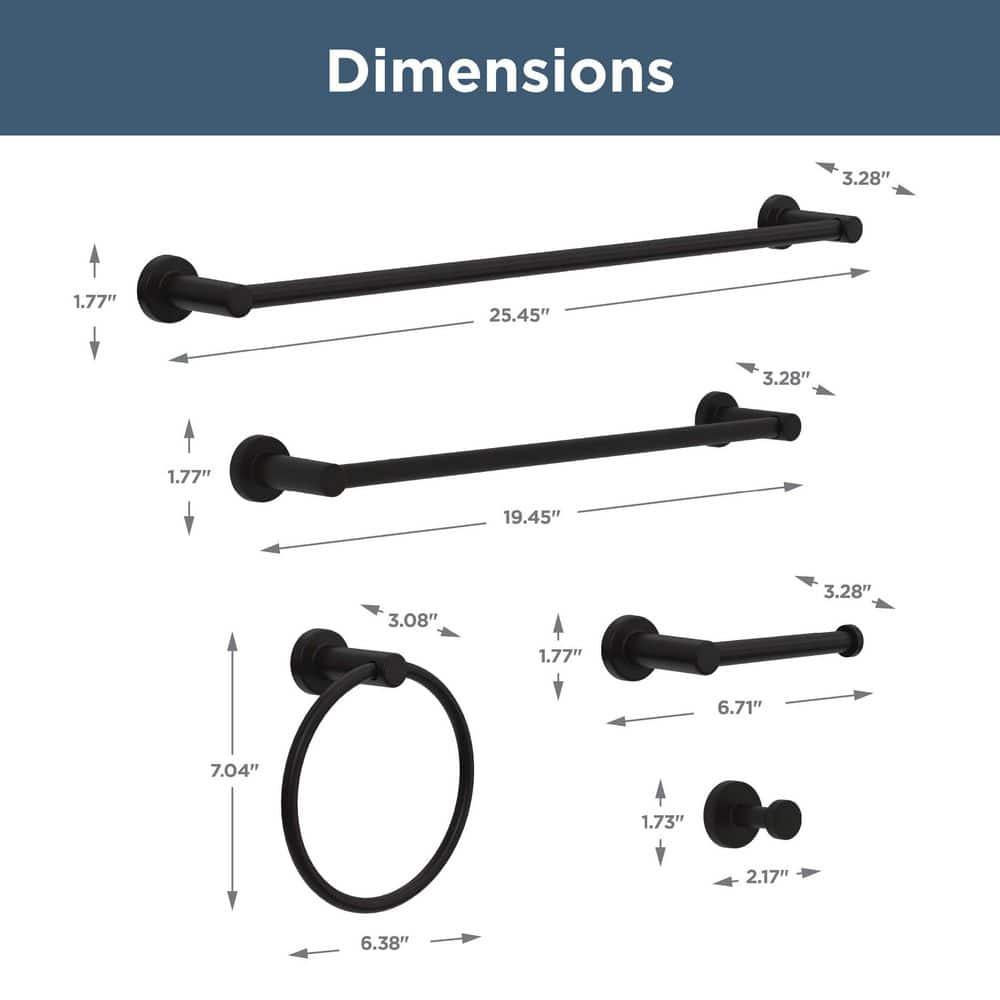 Franklin Brass 5 - Piece Bathroom Hardware Set WAK65-MB