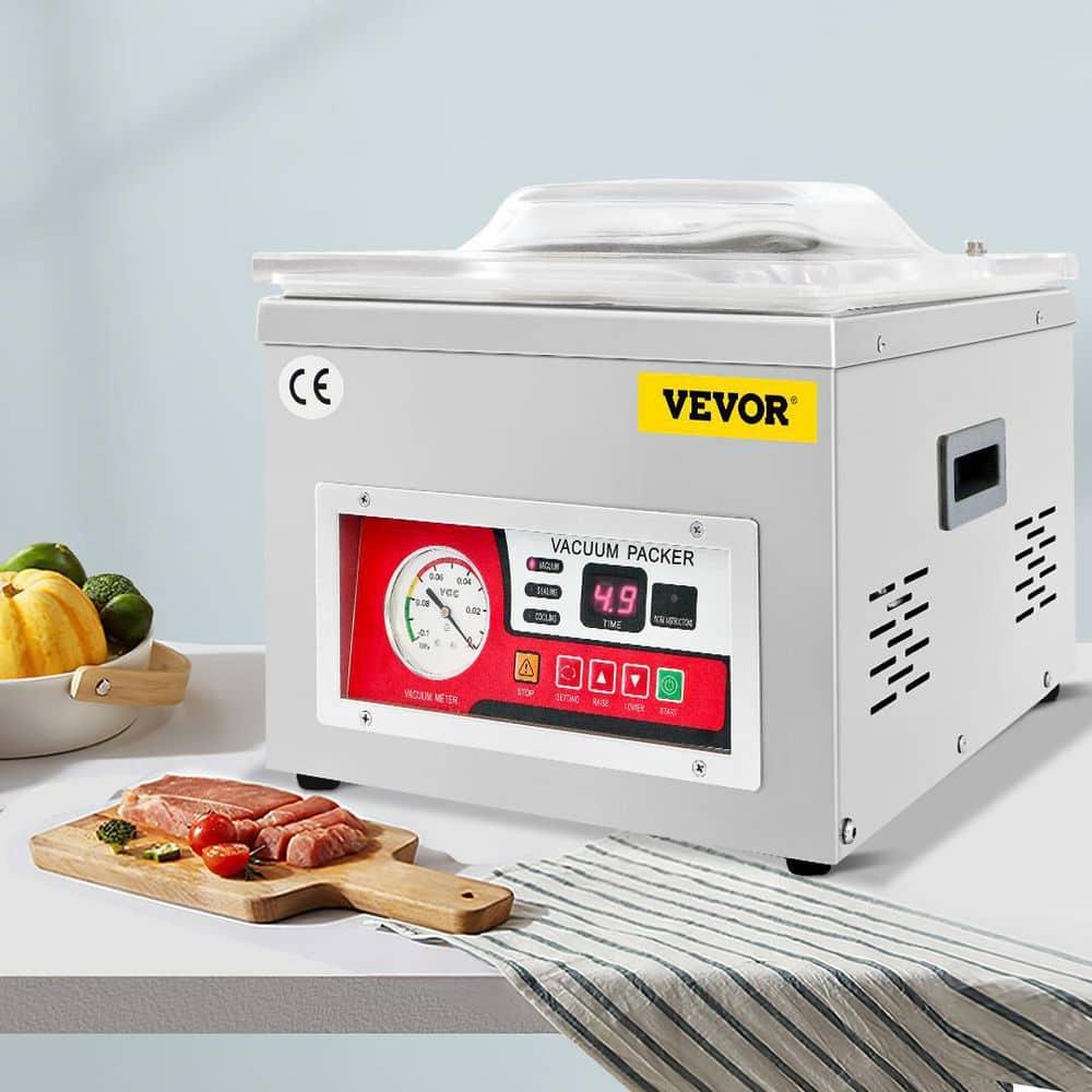Chamber Vacuum Sealer, DZ-260A 6.5 m³/h Pump Rate, Excellent Sealing Effect with Automatic Control, 110V Kitchen Packaging Machine for Fresh Meats, Fruit Saver, Home, Commercial Using