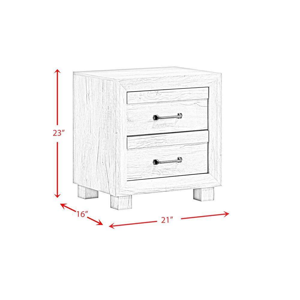 Picket House Furnishings Tarrant 2-Drawer Nightstand with USB in White