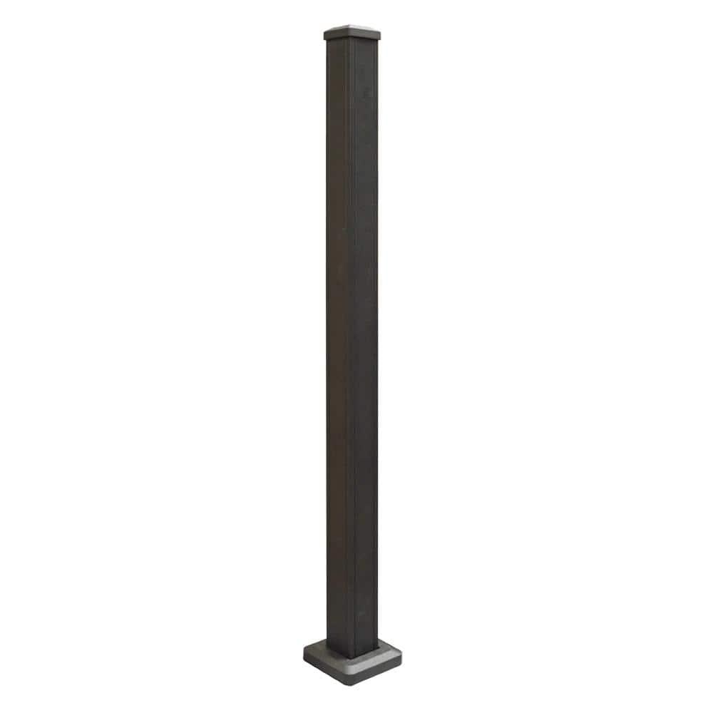 Weatherables 2-1/2-in x 2-1/2-in x 3-1/4-ft Textured Black Aluminum Deck Post