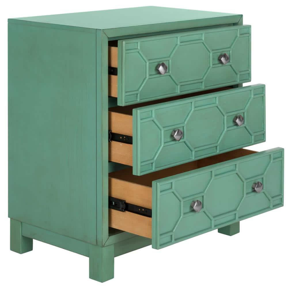 Izumi 3 Drawer Chest - CHS9201 - Turquoise - Safavieh
