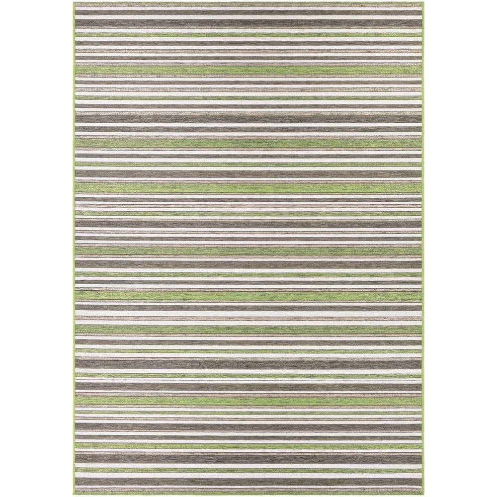 Couristan Cape Brockton Indoor / Outdoor Area Rug, Hunter Green-Brown, 2' x 3'7"