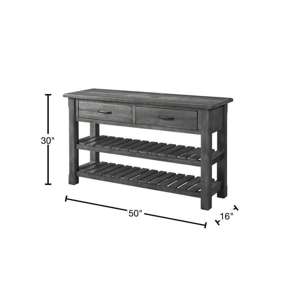 Martin Svensson Barn Door Solid Wood Sofa Console Table Gray