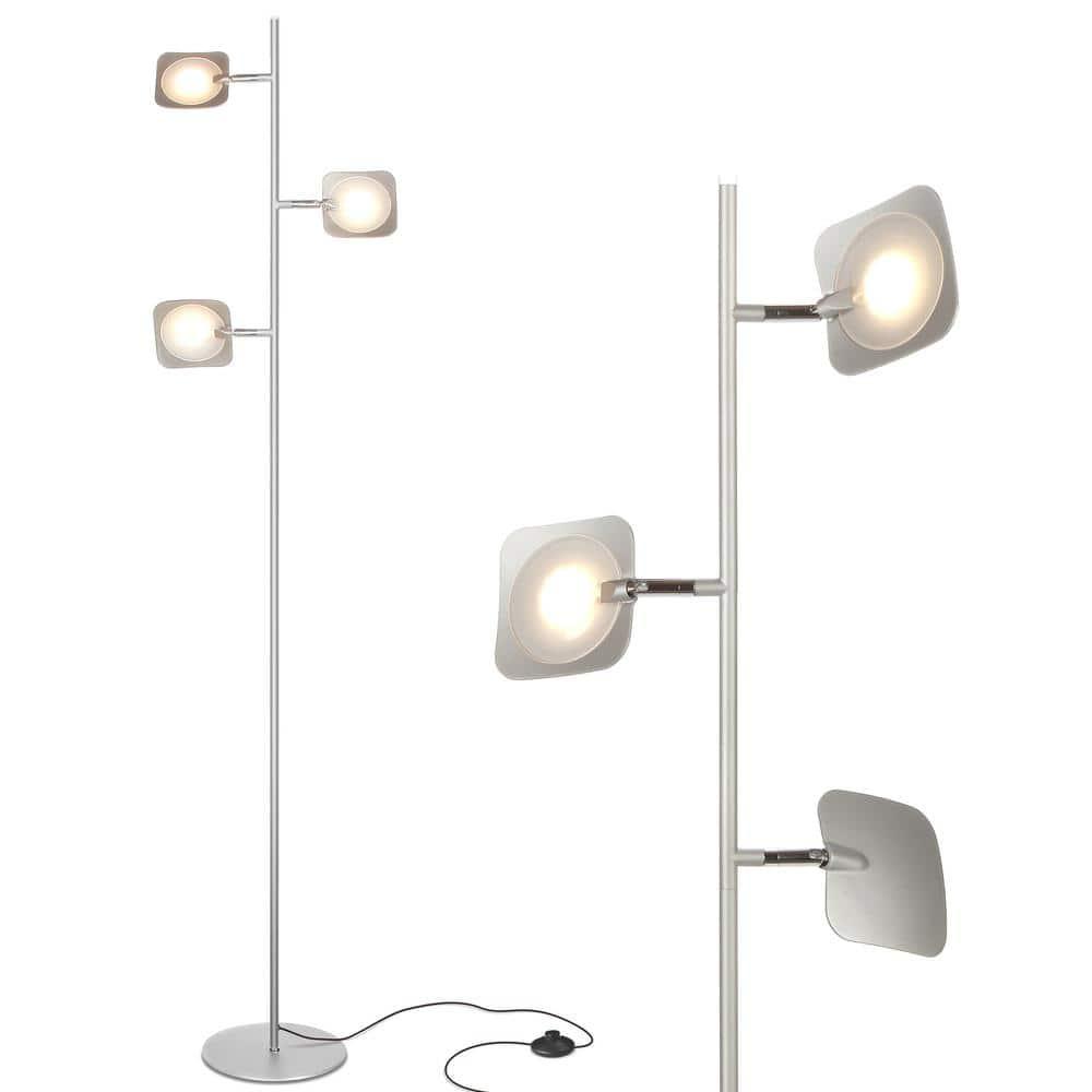 Brightech Tree Industrial LED 3-Way Dimming Floor Lamp with 3 Adjustable Spot Lights