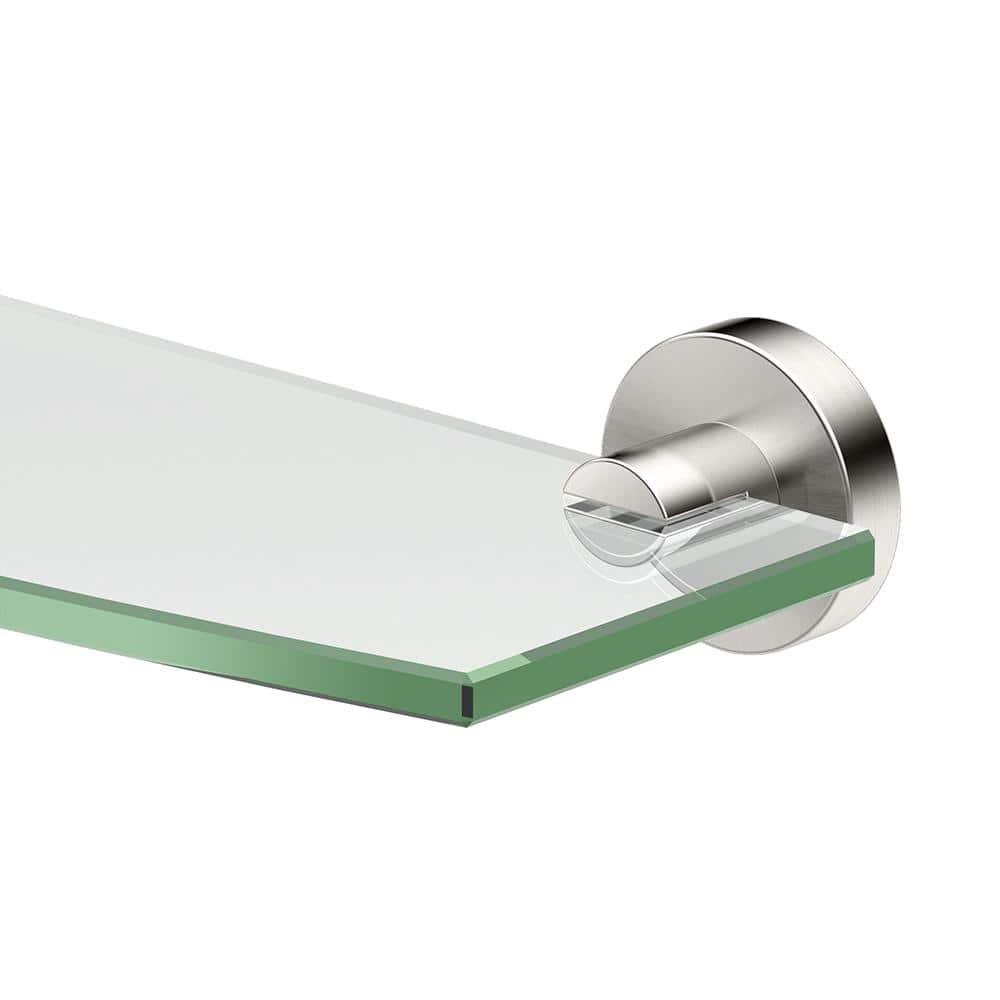 Glam Wall Mounted Tempered Glass Shelf | Bathroom Floating Glass Shelf