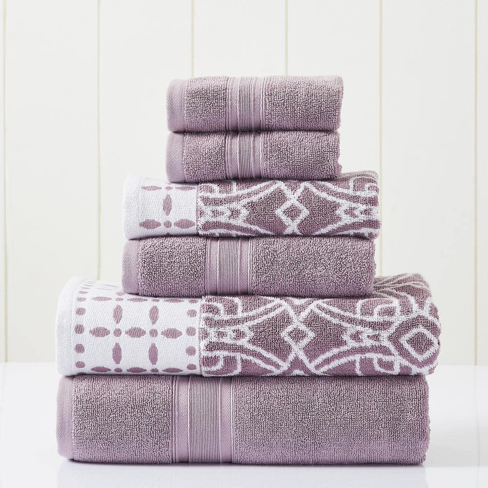 Modern Threads Modern Threads 6 Piece Set, 2 Bath Towels, 2 Hand Towels, 2 Washcloths Yarn Dyed Jacquard/Solid Towel Set Monroe