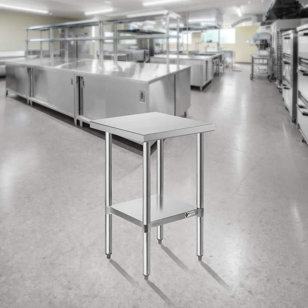 Stainless Steel Table with Undershelf. Metal Prep Table. NSF.