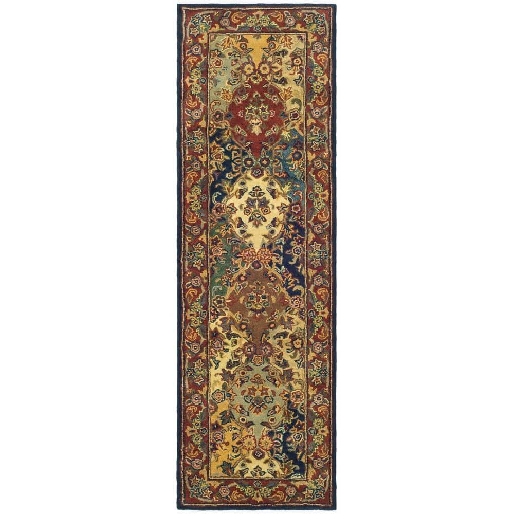Heritage HG911 Hand Tufted Runner Rug - Multi/Burgundy - 2'3"x12' - Safavieh.