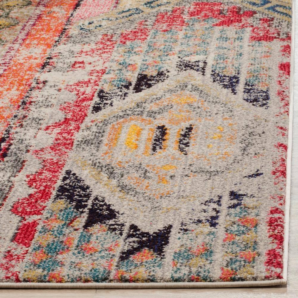 Monaco MNC222 Power Loomed Indoor Area Rug - Light Grey/Multi - 8'x10' - Safavieh