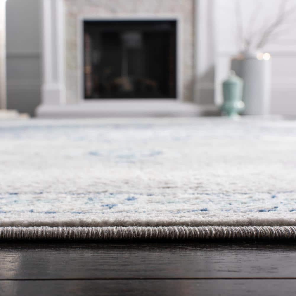 Brentwood BNT849 Power Loomed Area Rug - Navy/Light Grey - 3'x3' - Safavieh.