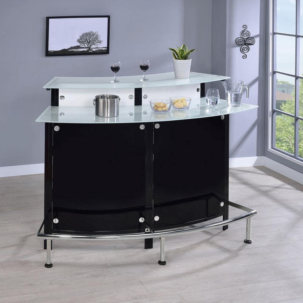 Coaster Company Contemporary Bar Table, Chrome/Black