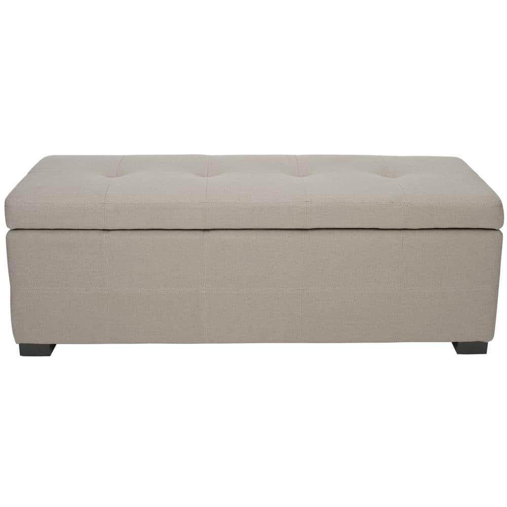 Maiden Tufted Storage Bench Large - Taupe - Safavieh