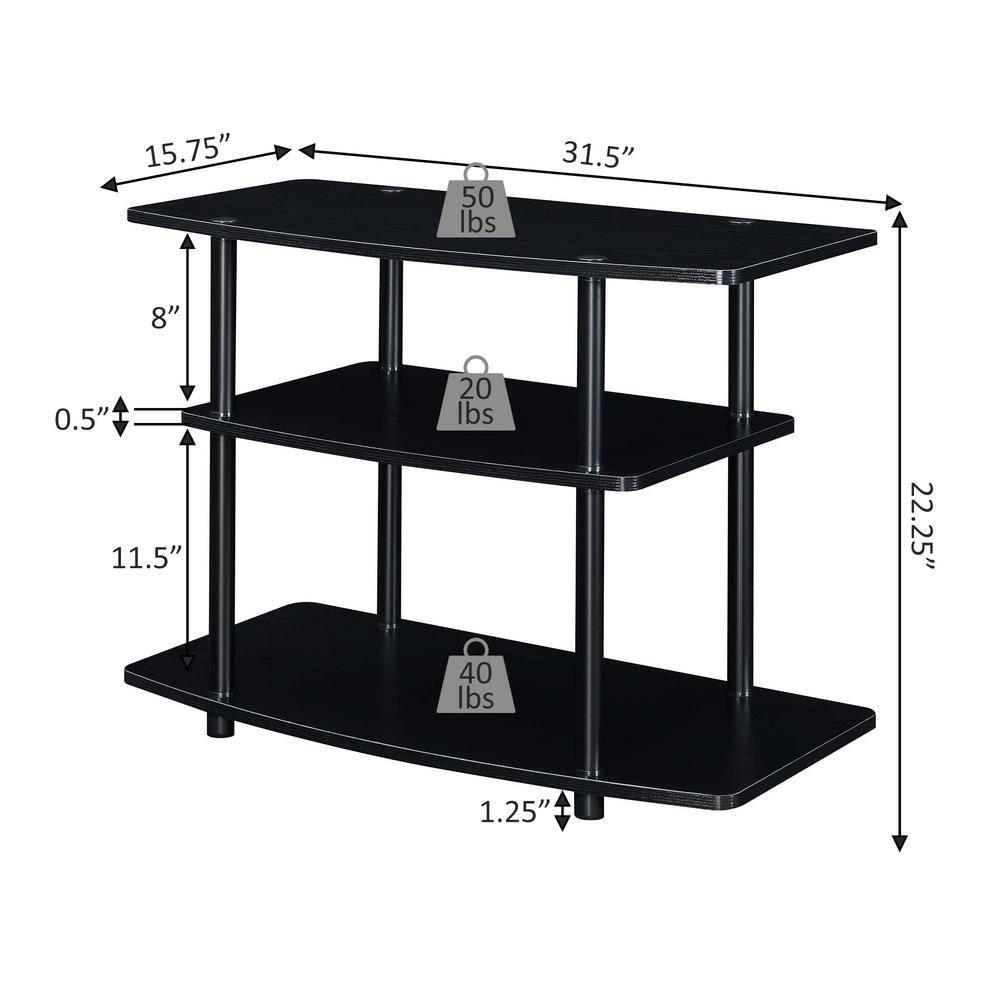 Convenience Concepts Designs2Go 3 Tier TV Stand Multiple Finishes