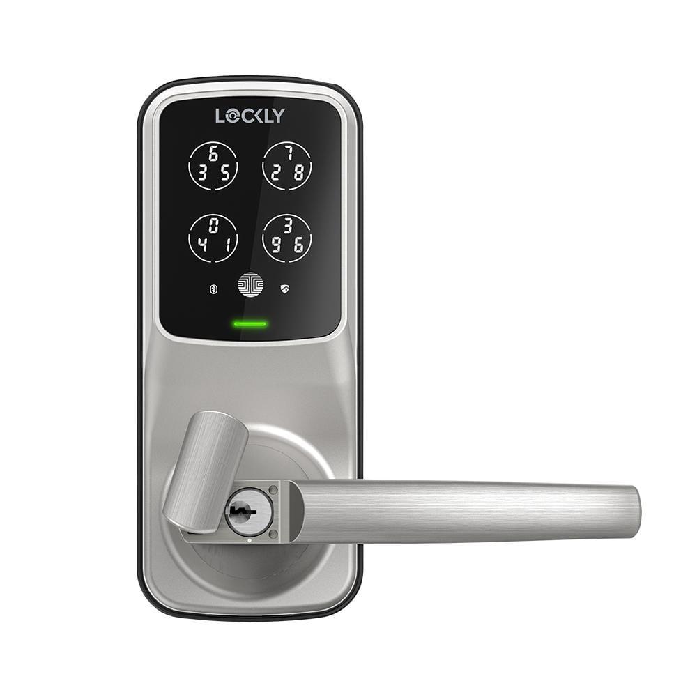 Lockly Smart Lock Model 6S, Bluetooth Smart Door Lock, Keyless Entry Door Lock, Touchscreen Keypad, App Control, eKeys and Offline Access Code, Auto Lock - Satin Nickel