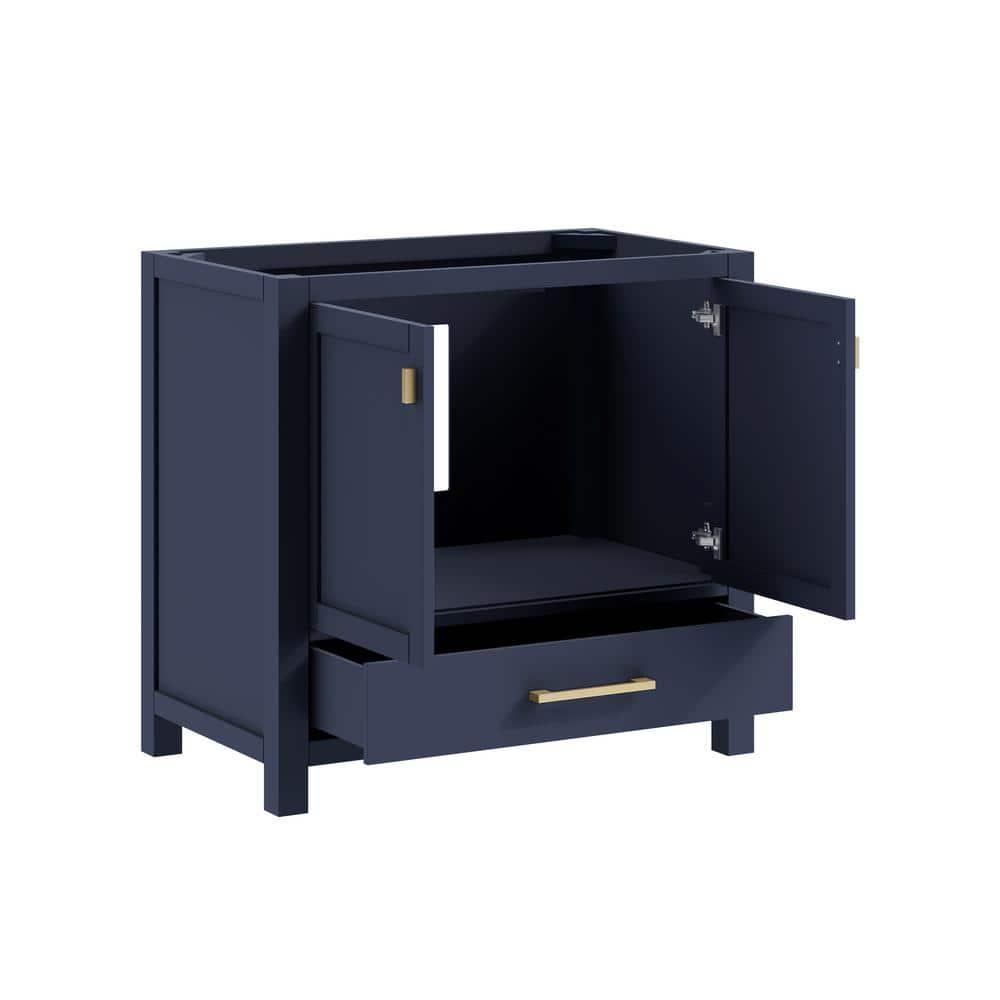 Modero 36'' Navy Blue Solid Wood Freestanding Vanity Base