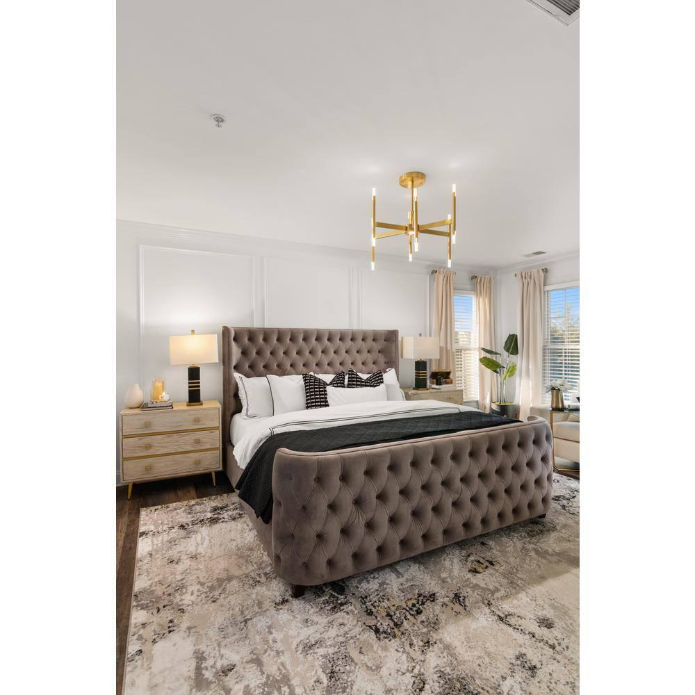 Willa Arlo™ Interiors Battaglia Gray/Gold/Black Area Rug