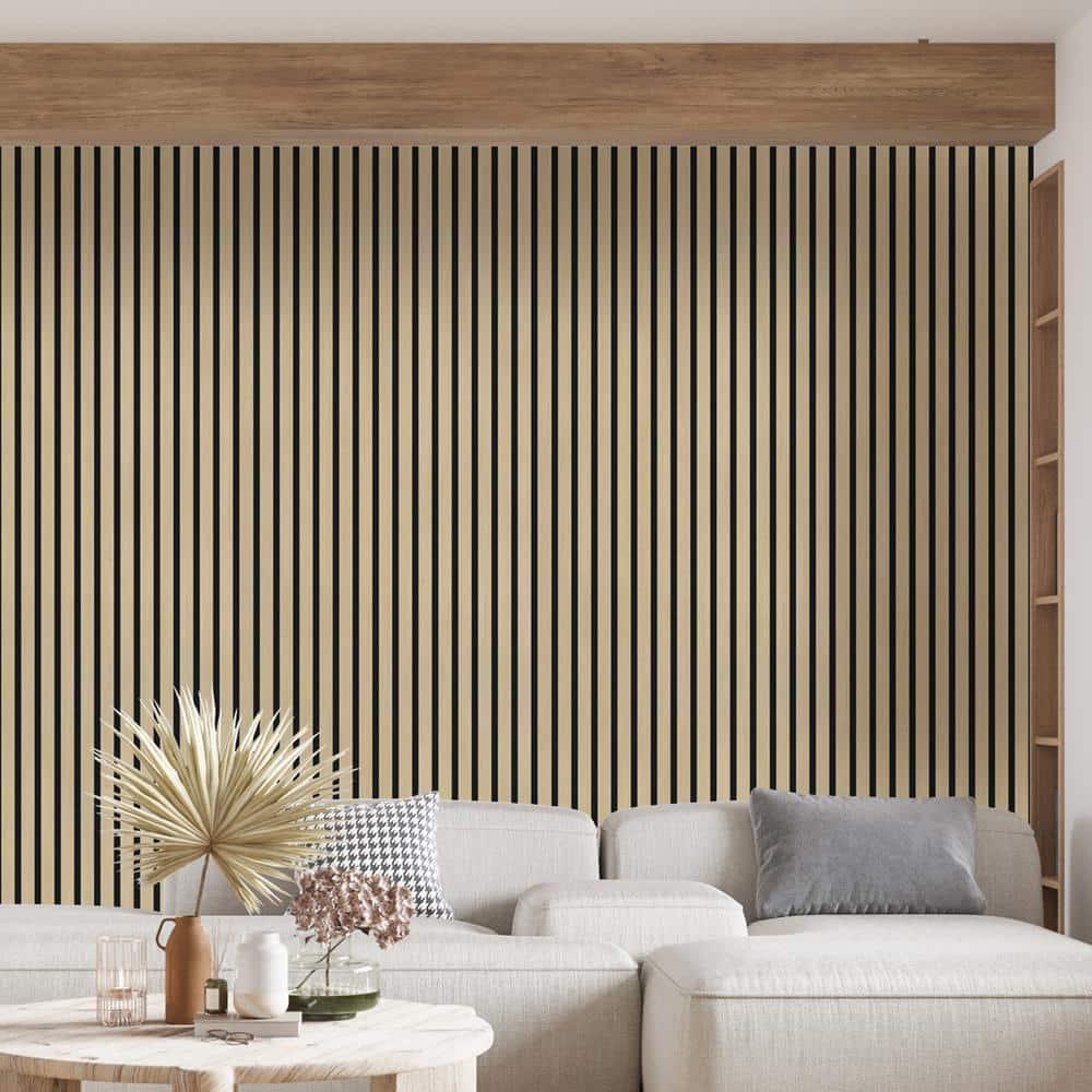 Sunwings 94.5'' L x 23.6'' W Acoustic Wood Slat Wall Paneling, 3D Decorative Shiplap Soundproof Panel (Set of 2)