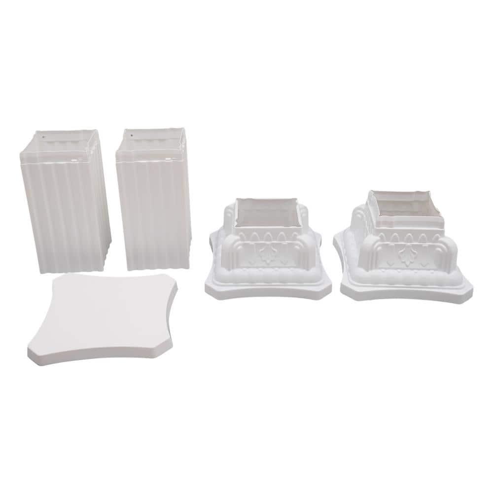 Roman Columns Plastic Wedding Stand Pillar Greek Statue Plant Stand Elegant Event Party Decorative Pedestal Flower Pot Holder Decor (4Pcs, 11.81x35.43 Inch)