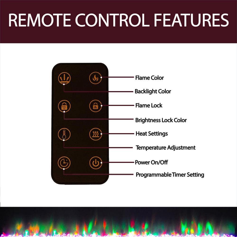 Cambridge Cambridge Wall Mount Electric Fireplace Heater with Remote Control for Indoor Use in Living Room, Bedroom, Home Office