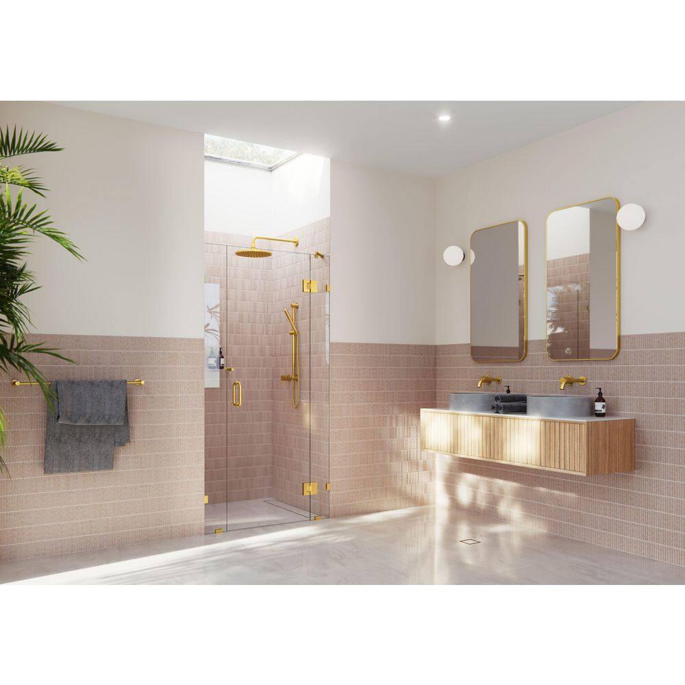 Stellar 41.25 in. W x 78 in. H Fully Frameless 3 Panel Inline Glass Hinged Shower Enclosure