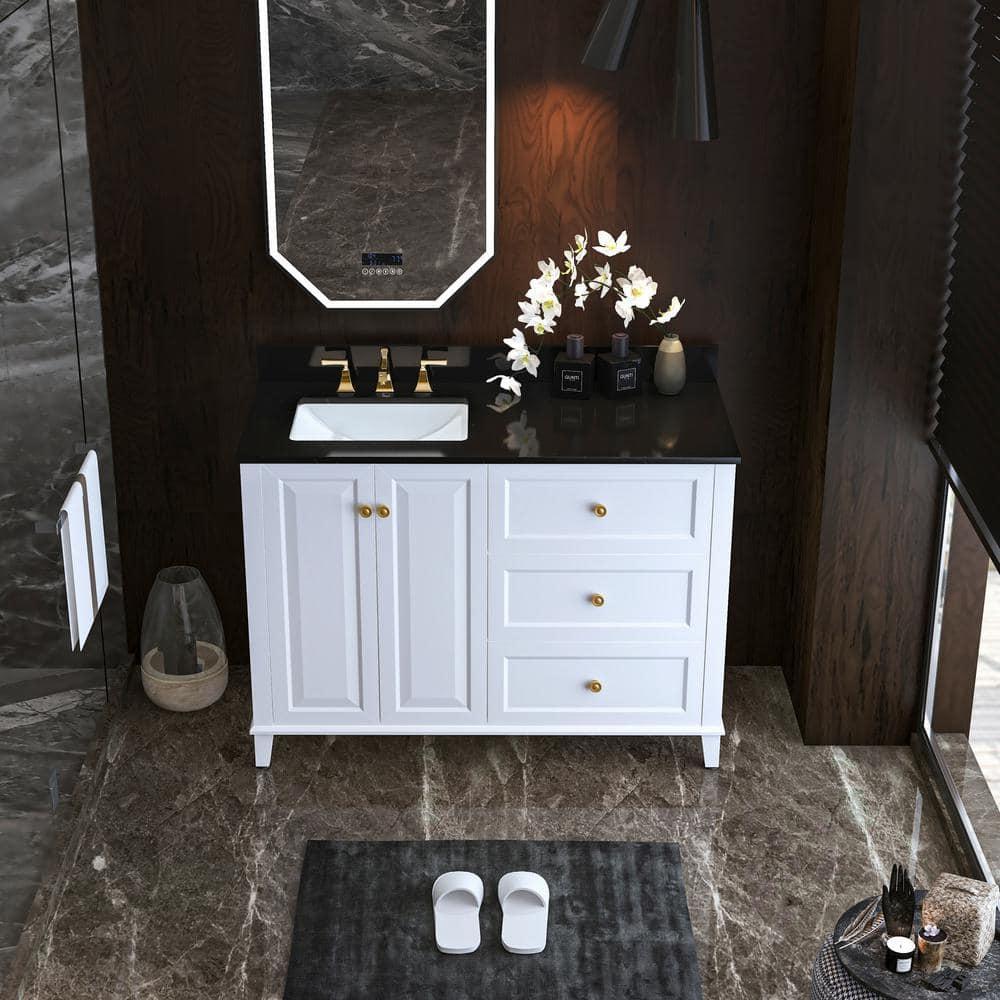 Hannah 48" White Birch Freestanding Bathroom Vanity with Quartz Top