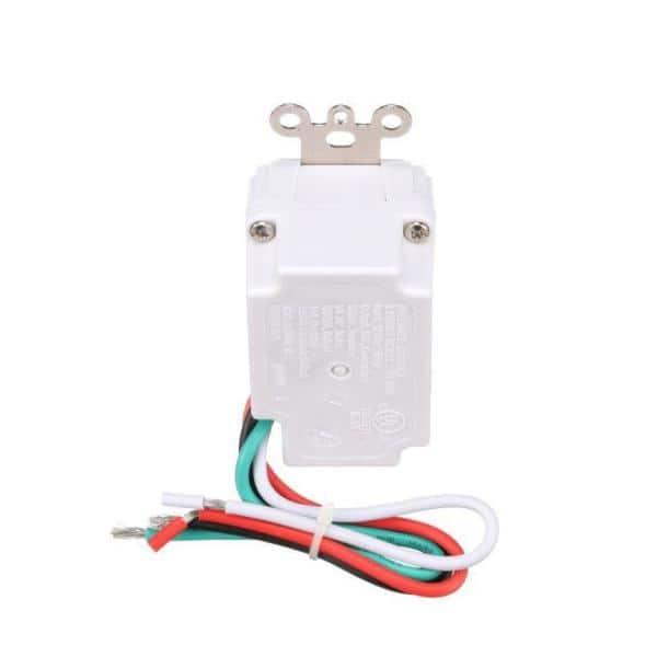 Woods 59008 Decora Style 60-30-20-10 Minute Preset Wall Switch Timer, White, 60-Minute