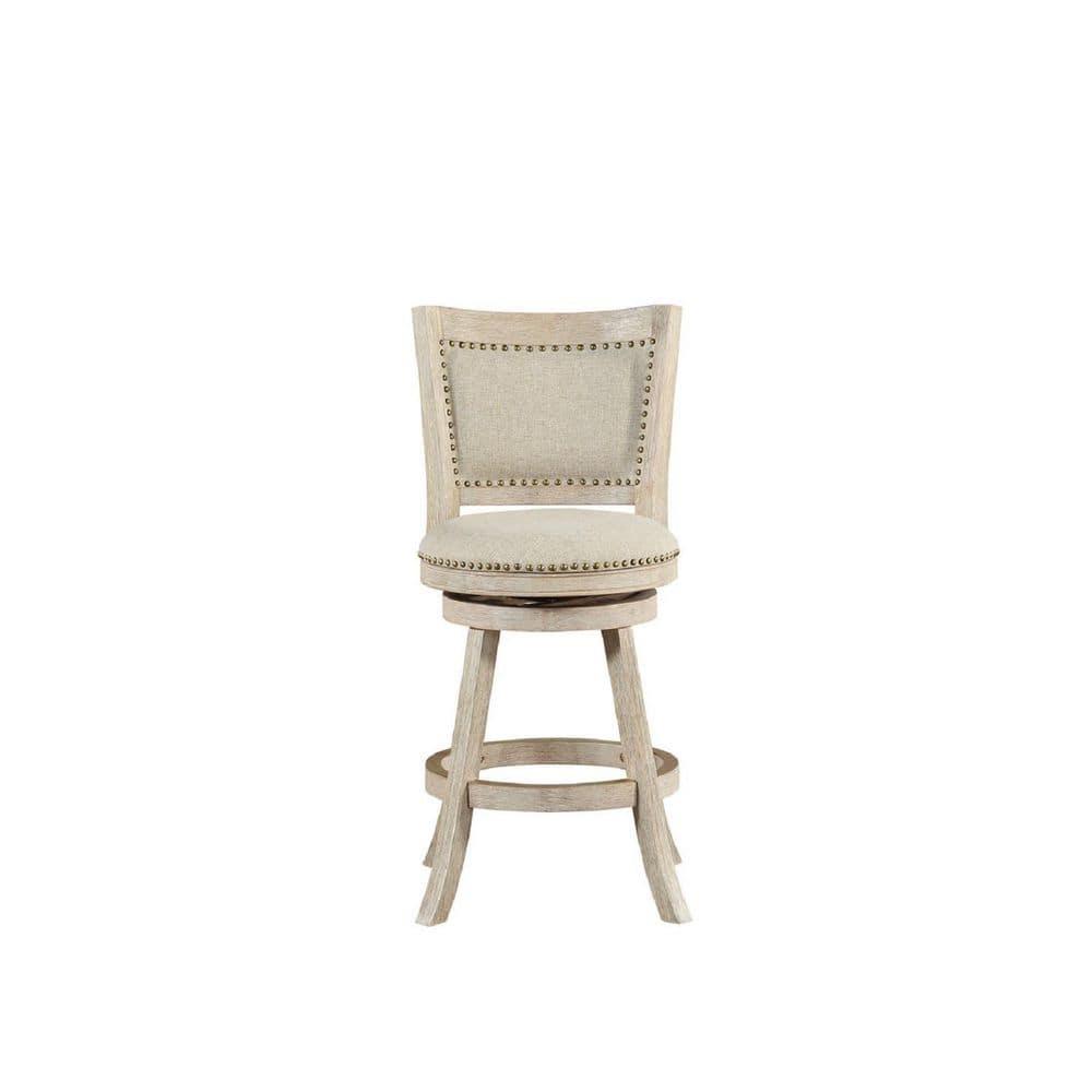Dovecove Falken Swivel Upholstered Counter Stool with Solid Wood Frame