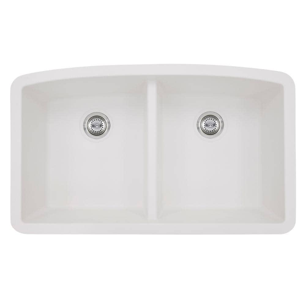 MSI WAY-QTZ-DBSNK-5050-003 Quartz 32"x19" Undermount 50/50 Double Bowl Kitchen Sink
