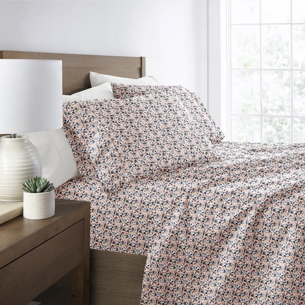 4 Piece Sheet Set Patterned Microfiber Ultra Soft Bedding in Floral Dream
