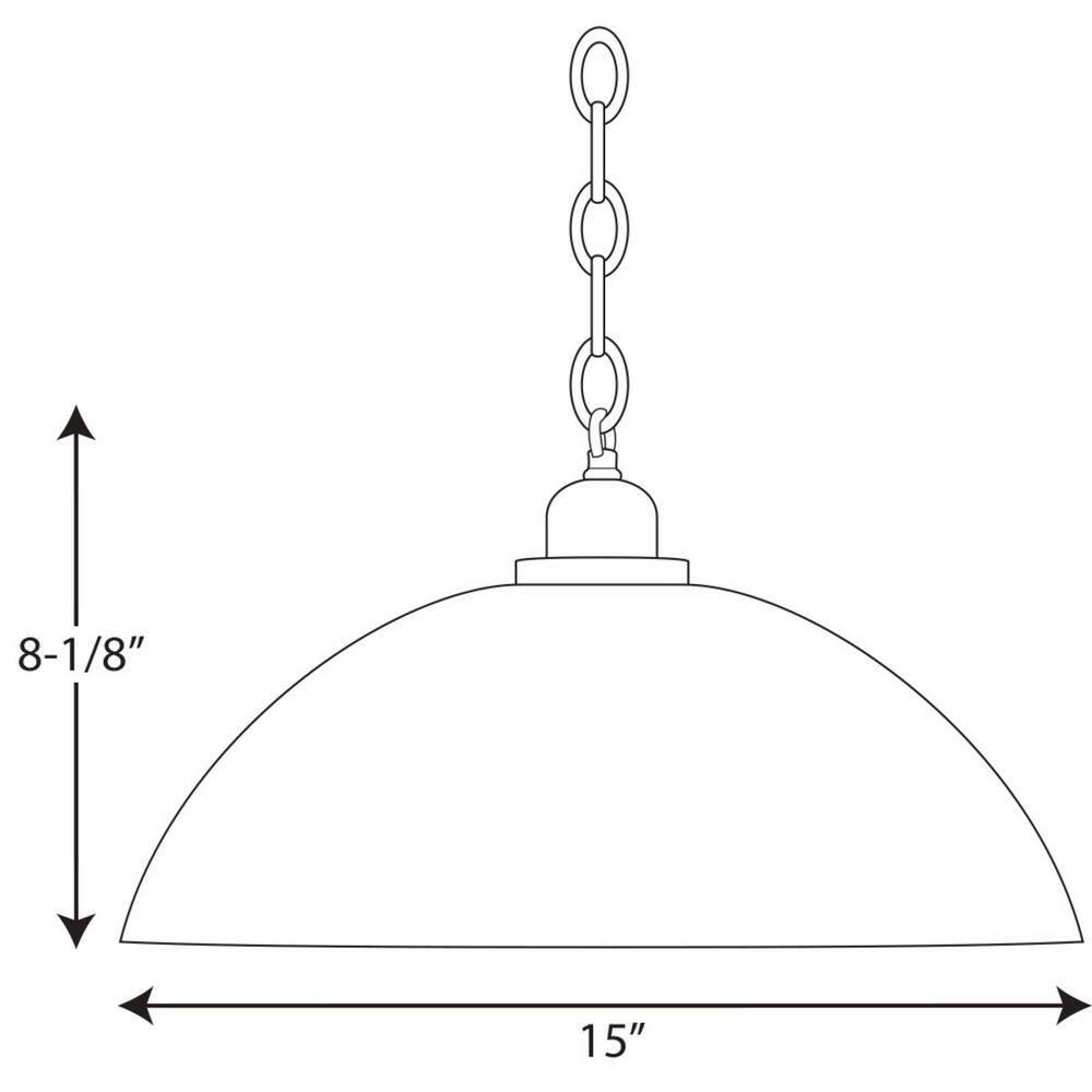 Progress Lighting, Classic Dome Pendant, 1-Light, Ceiling Light, Brushed Nickel, Etched Glass Shade