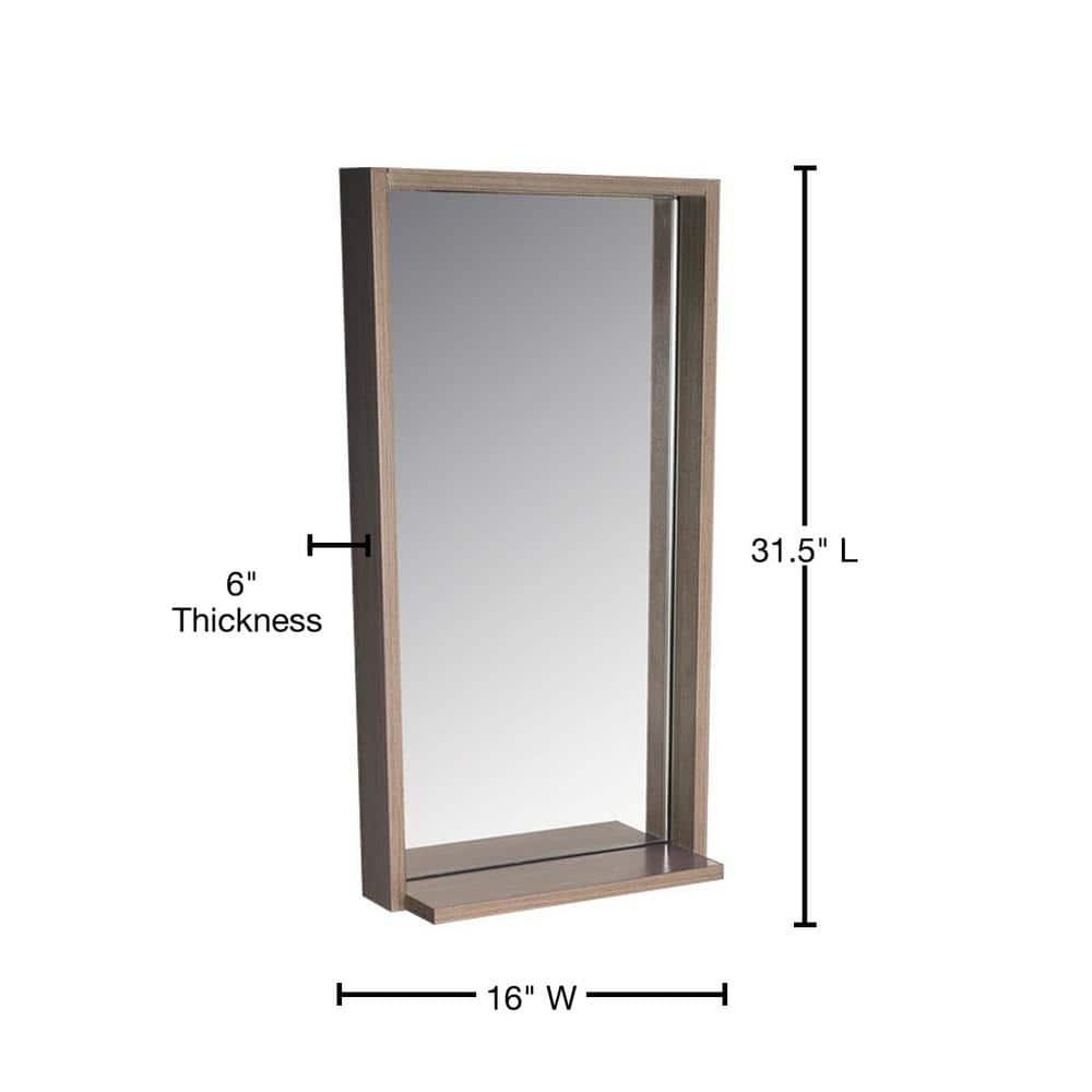 Fresca Allier 16" Gray Oak Mirror with Shelf