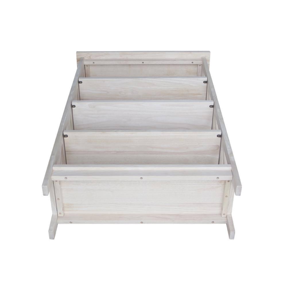 International Concepts 48" 4 Tier X-Sided Bookshelf: Hardwood Vertical Storage, Farmhouse Style, 30" Wide