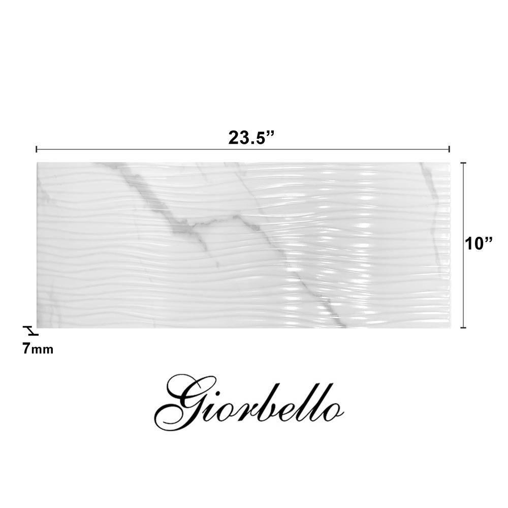 10" x 23.5" Ceramic Marble Look Subway Wall & Floor Tile