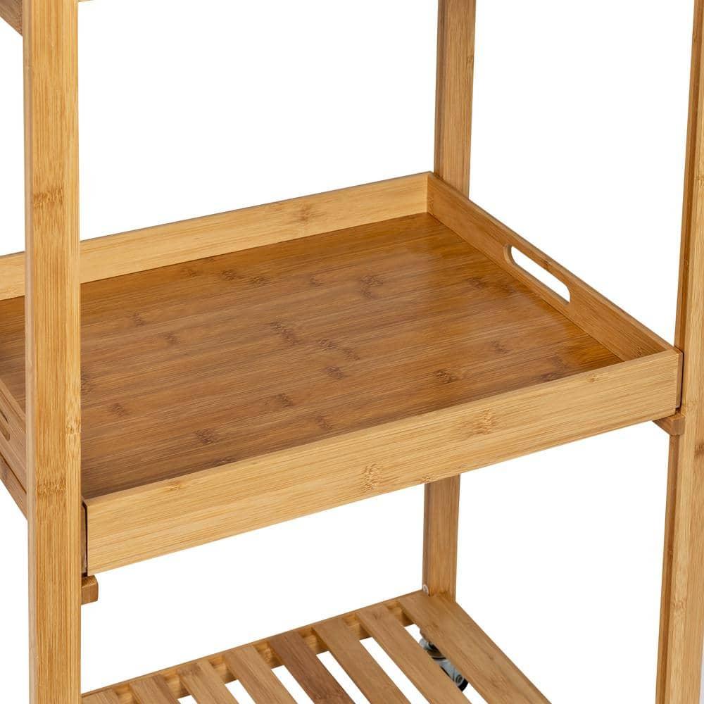 Bamboo Rolling Kitchen Cart