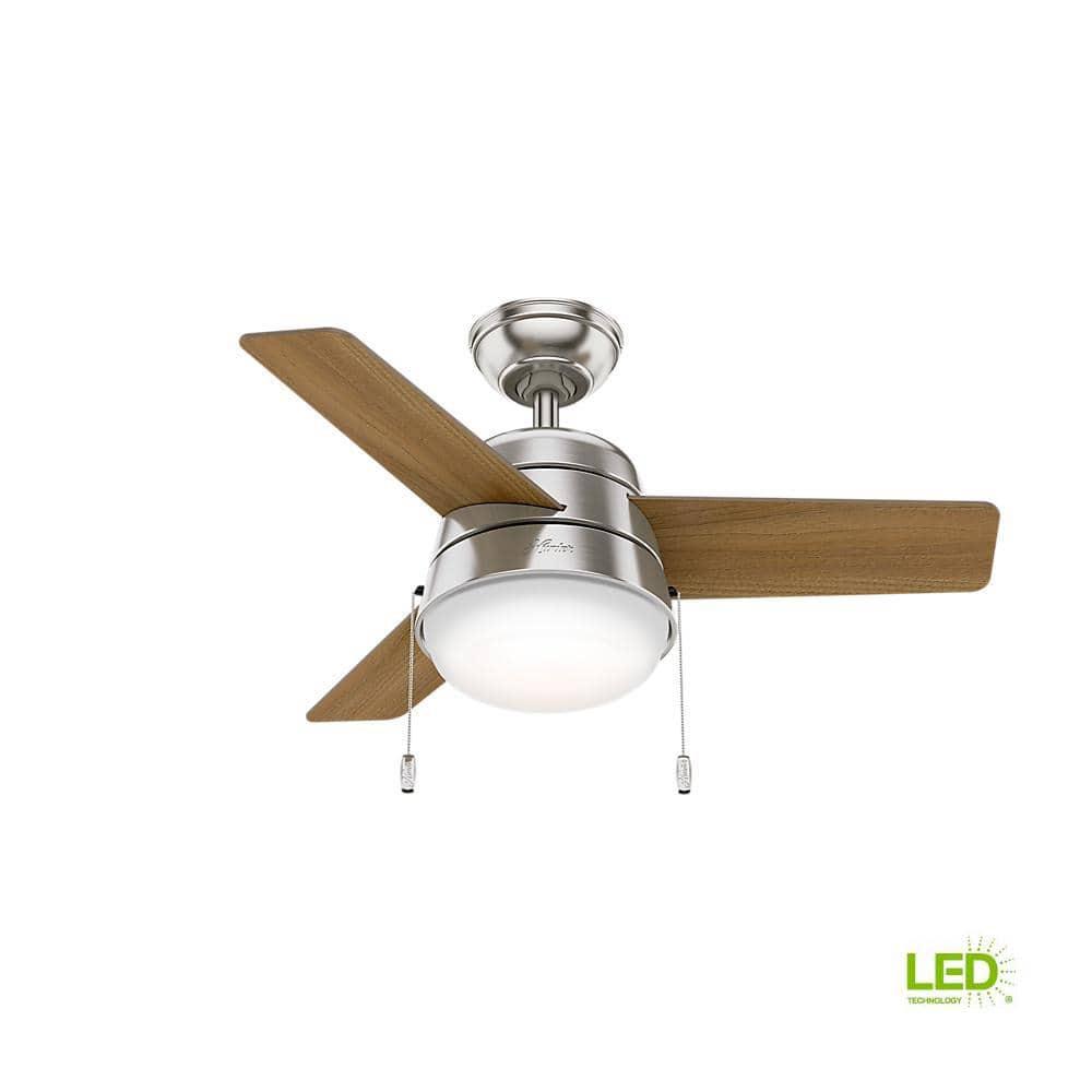 Aker 36" 3 - Blade Standard Ceiling Fan with Lights and Pull Chains