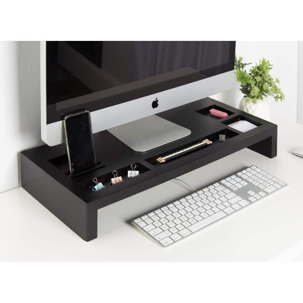 Kate and Laurel Briggs Rectangle MDF Computer Stand, 26x12x4, Black