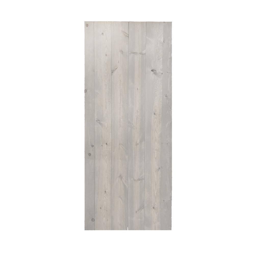 84'' Solid Wood Paneled with Installation Hardware Kit Barn Door
