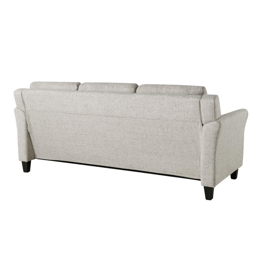 Lifestyle Solutions Taryn Traditional Sofa with Curved Arms, Beige Fabric Upholstery