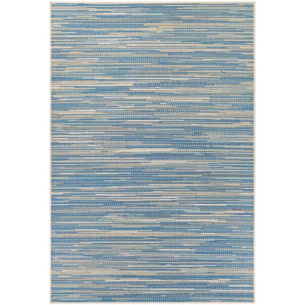 Couristan Monaco Alassio Indoor / Outdoor Area Rug, Sand-Azure Blue-Turquoise, 3'9" x 5'5"