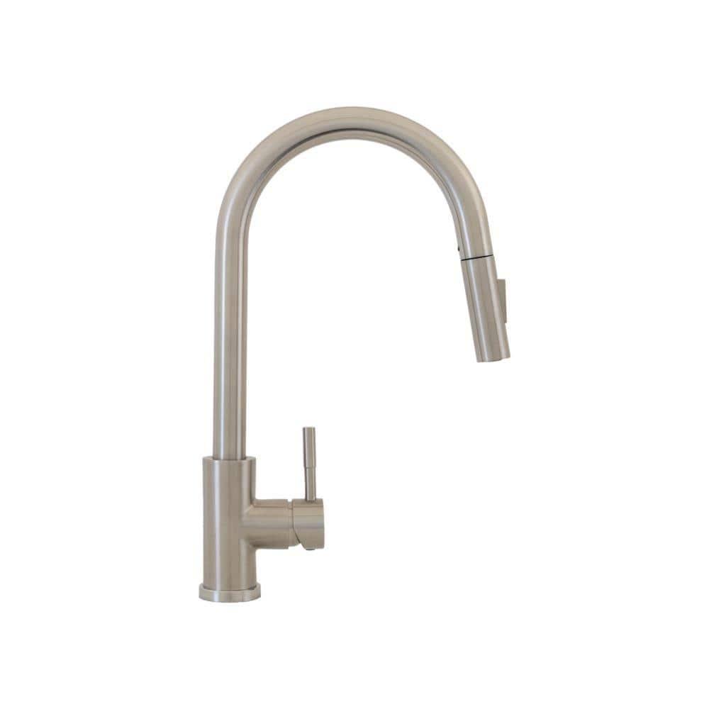 Strictly Sinks Kitchen Faucet with Pull Down Sprayer & 360° Swivel Spout Dual Function Brush Nickel