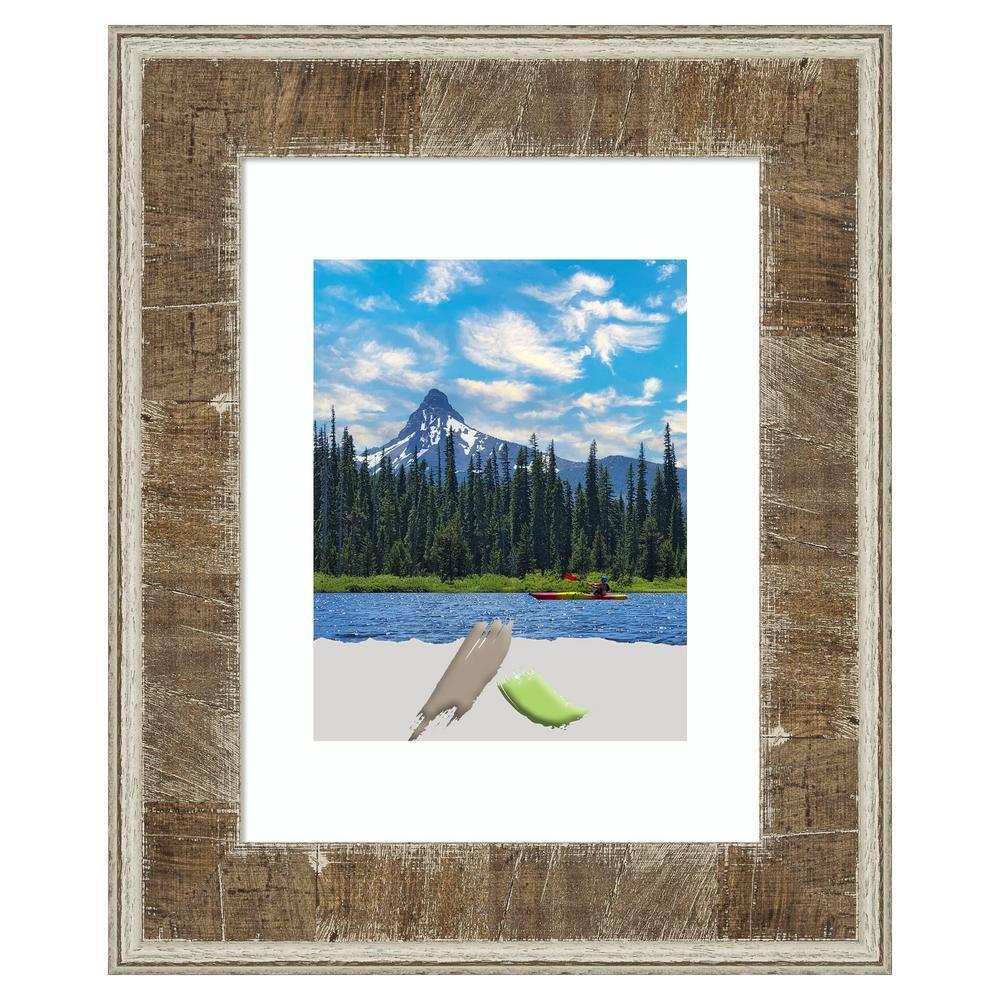 Amanti Art Farmhouse Brown Narrow Wood Picture Frame Opening Size 11x14 in. (Matted To 8x10 in.)