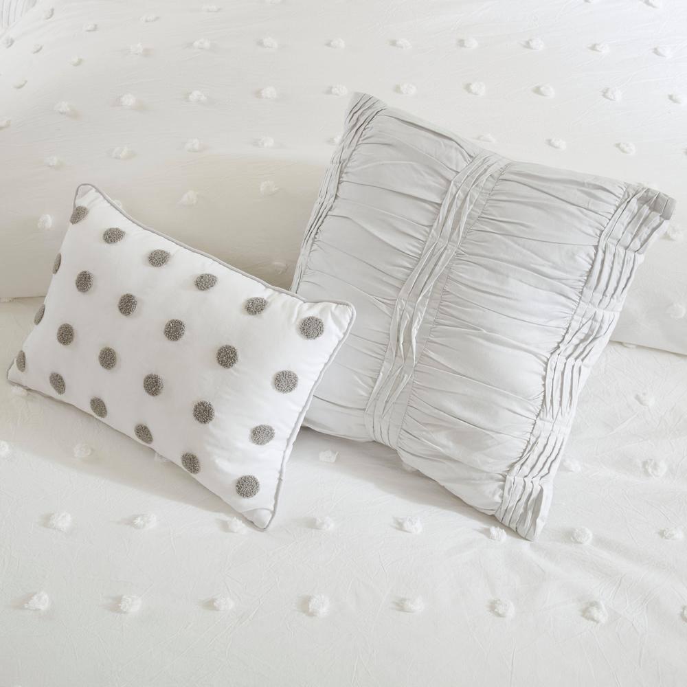 Intelligent Design Brooklyn Cotton Jacquard Comforter Set with Euro Shams and Throw Pillows