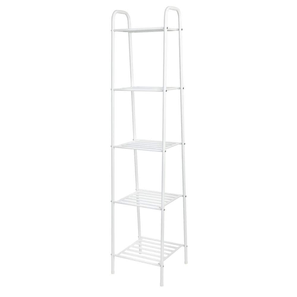 Honey Can Do 5-Tier Steel Shelf, White Matte