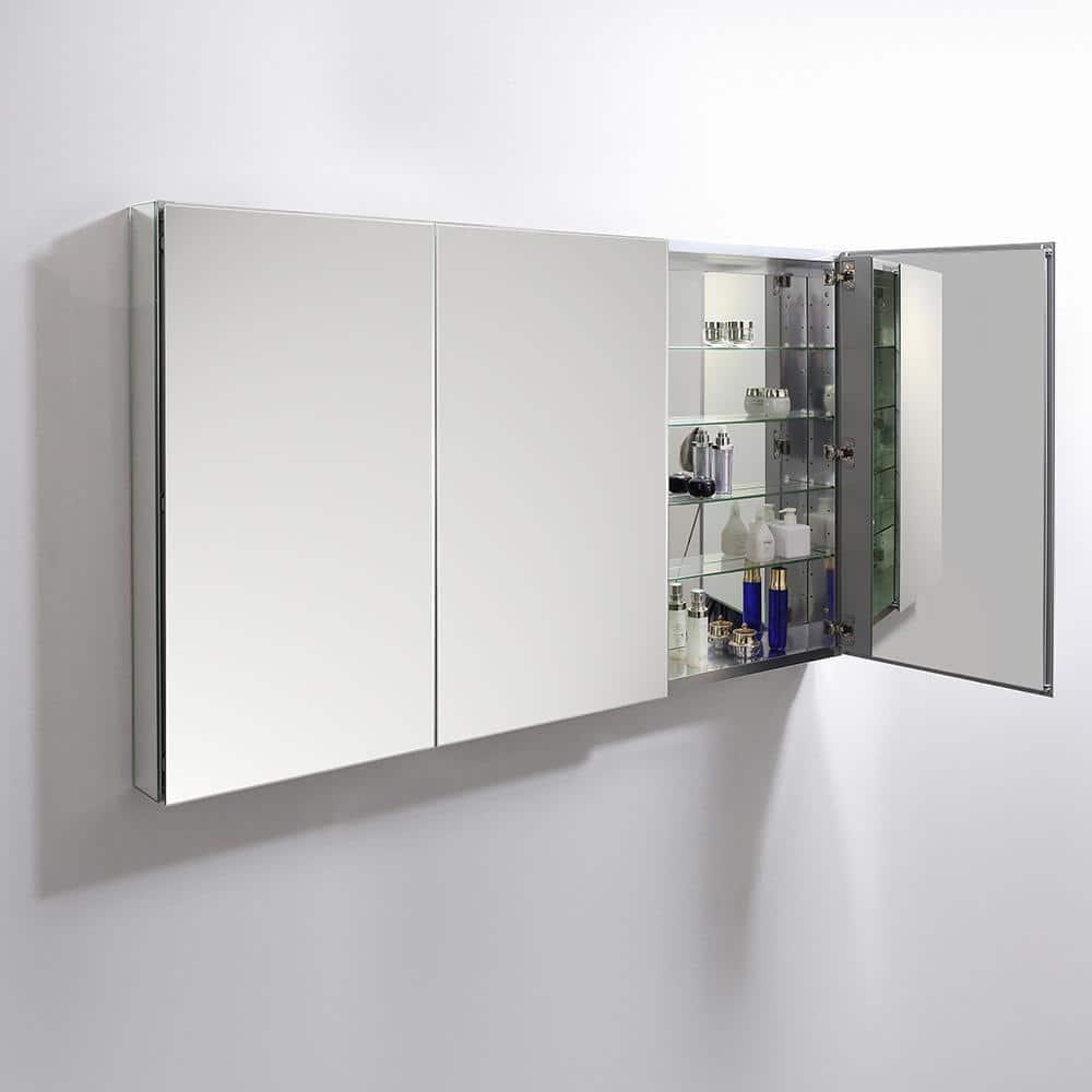 Senza Recessed/Surface Mount Rectangular Frameless Bathroom Medicine Cabinet