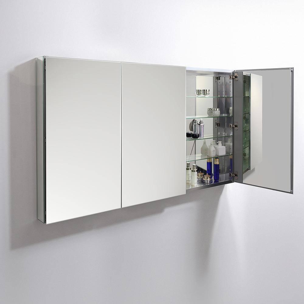 Senza Recessed/Surface Mount Rectangular Frameless Bathroom Medicine Cabinet