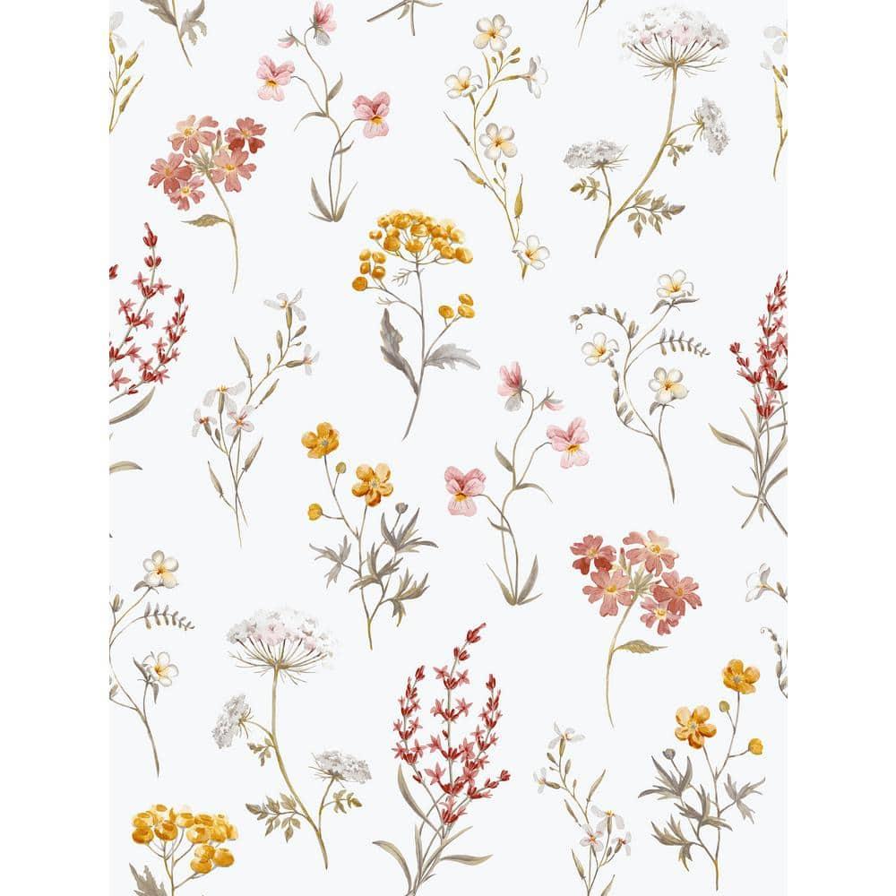 Spring Blossom Botanical Floral Mix 33' L x 21" W Wallpaper Roll